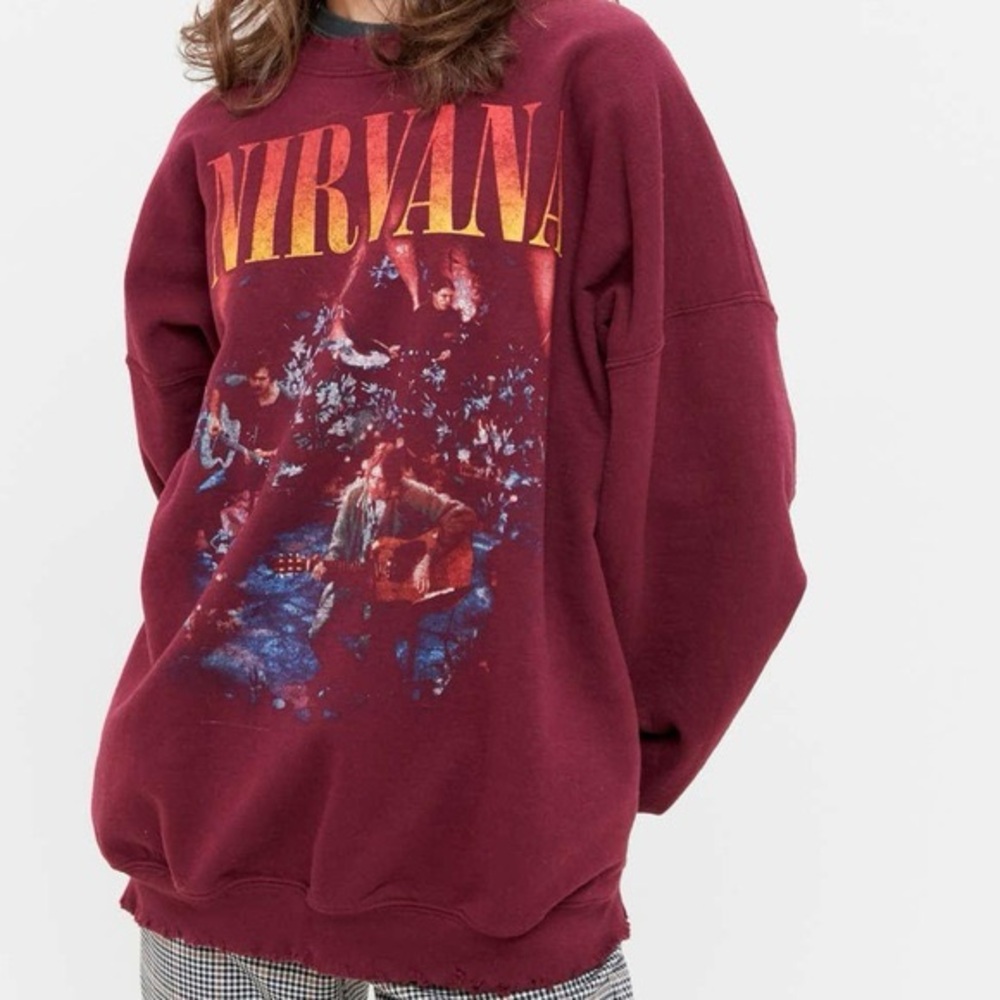 Nirvana Maroon Graphic Sweater